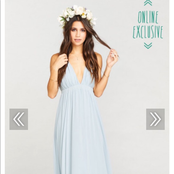 Show Me Your MuMu Dresses & Skirts - Show Me Your MuMu - Ava Maxi - Steel Blue Chiffon